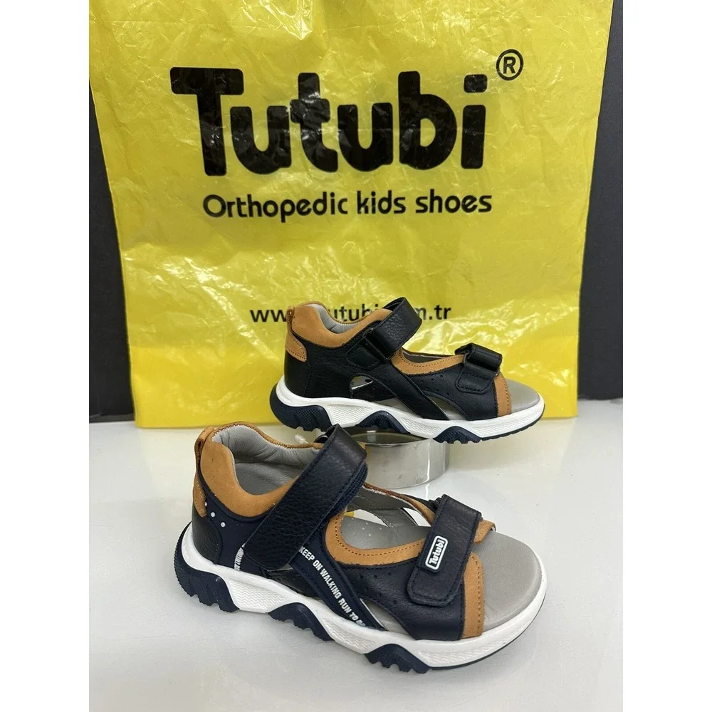 TUTUBI Genuine Leather Boys 11 Toddler Orthopedic Support Sandal Made in TURKEY!